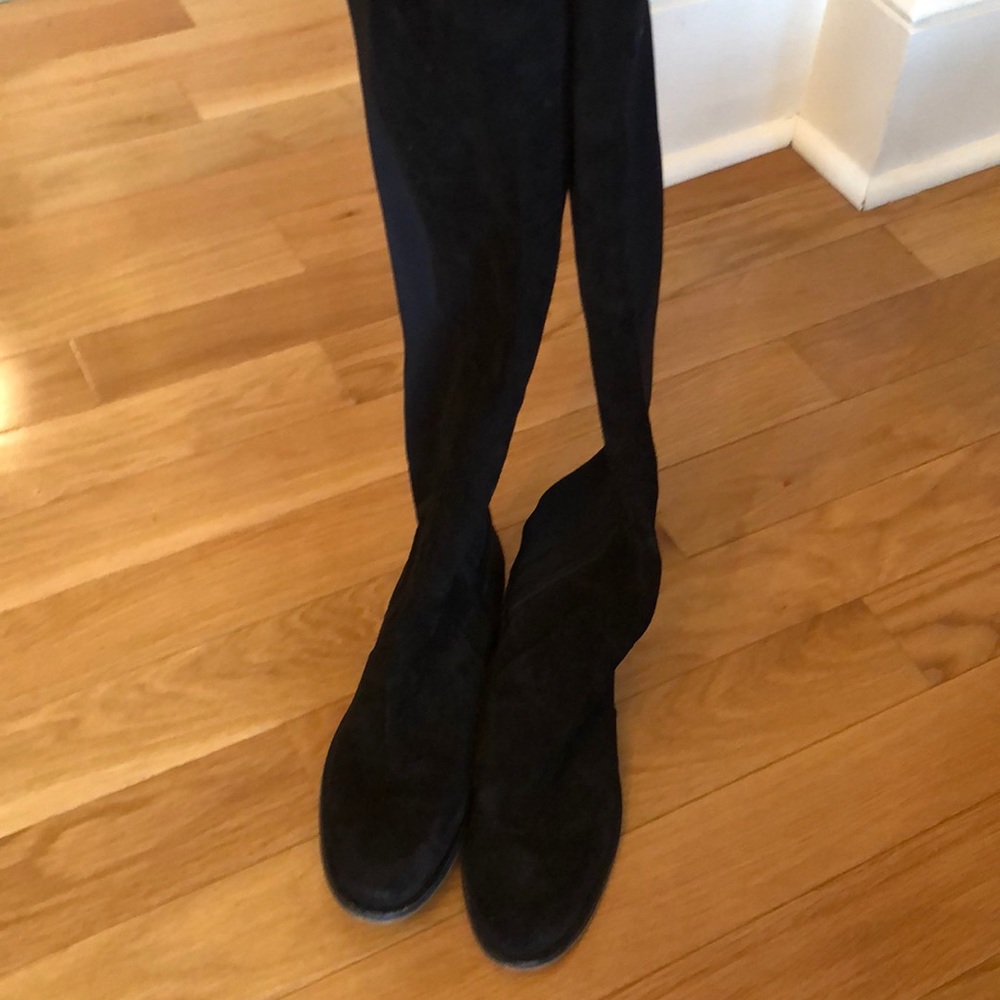 Over the knee suede boots